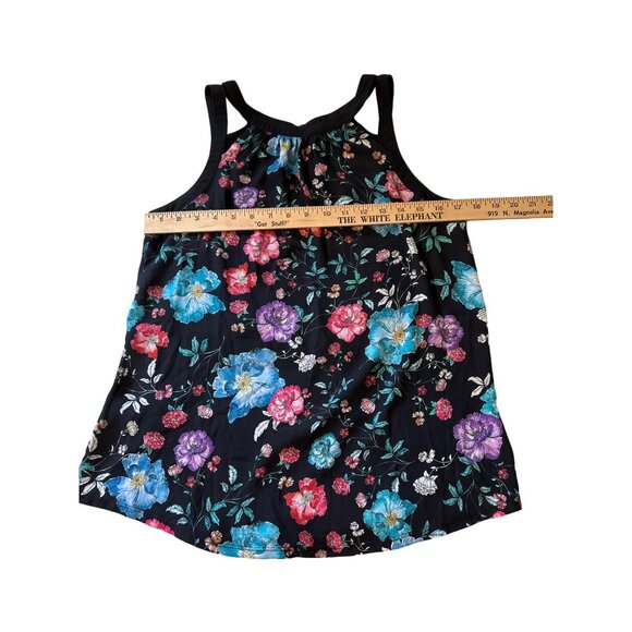 💖Floral Sleeveless Express Womens Top With Keyhole Back - Polyester Rayon Blend - Picture 2 of 6
